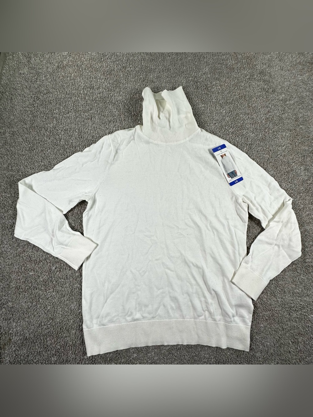 NWT Tommy Hilfiger Women's White Turtleneck Long Sleeve Sweater Size Large
